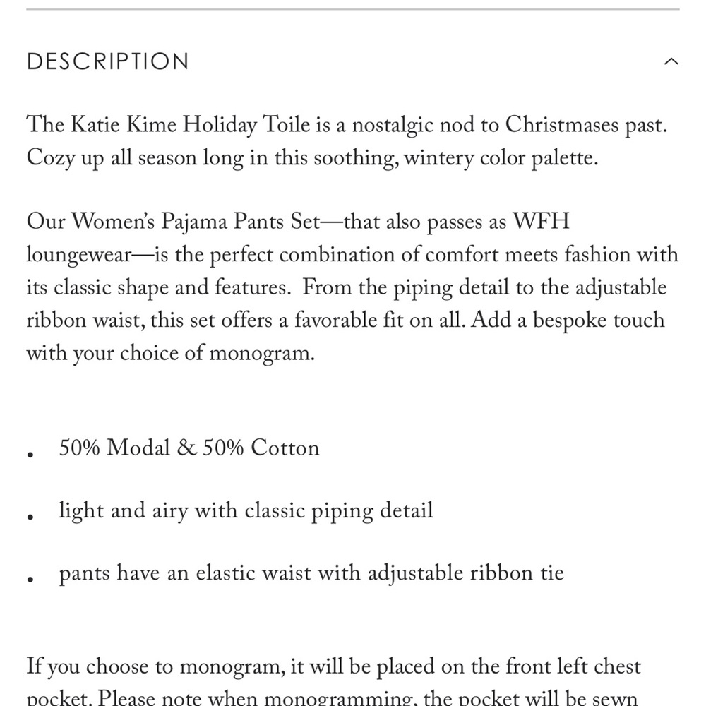 Katie Kime Holiday Toile pajama set - Picture 3 of 4